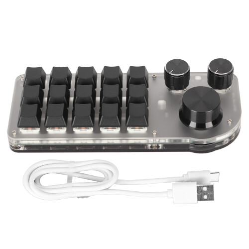 Programmable Keyboard 3 Knobs 15 Keys RGB Bluetooth DIY Mechanical
