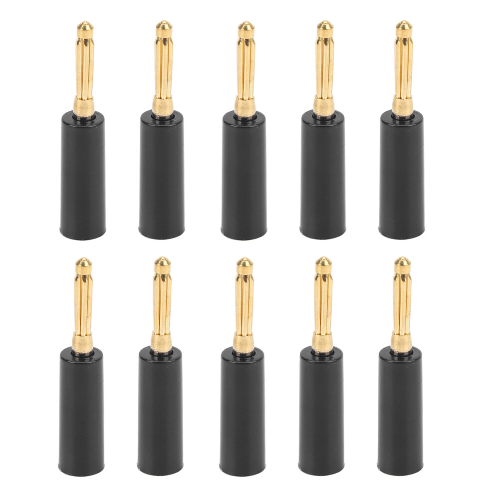 () 4Mm 7 Pin Plated Banana Plug Solderless Speaker Connector Black/Gold/Red 604725096142