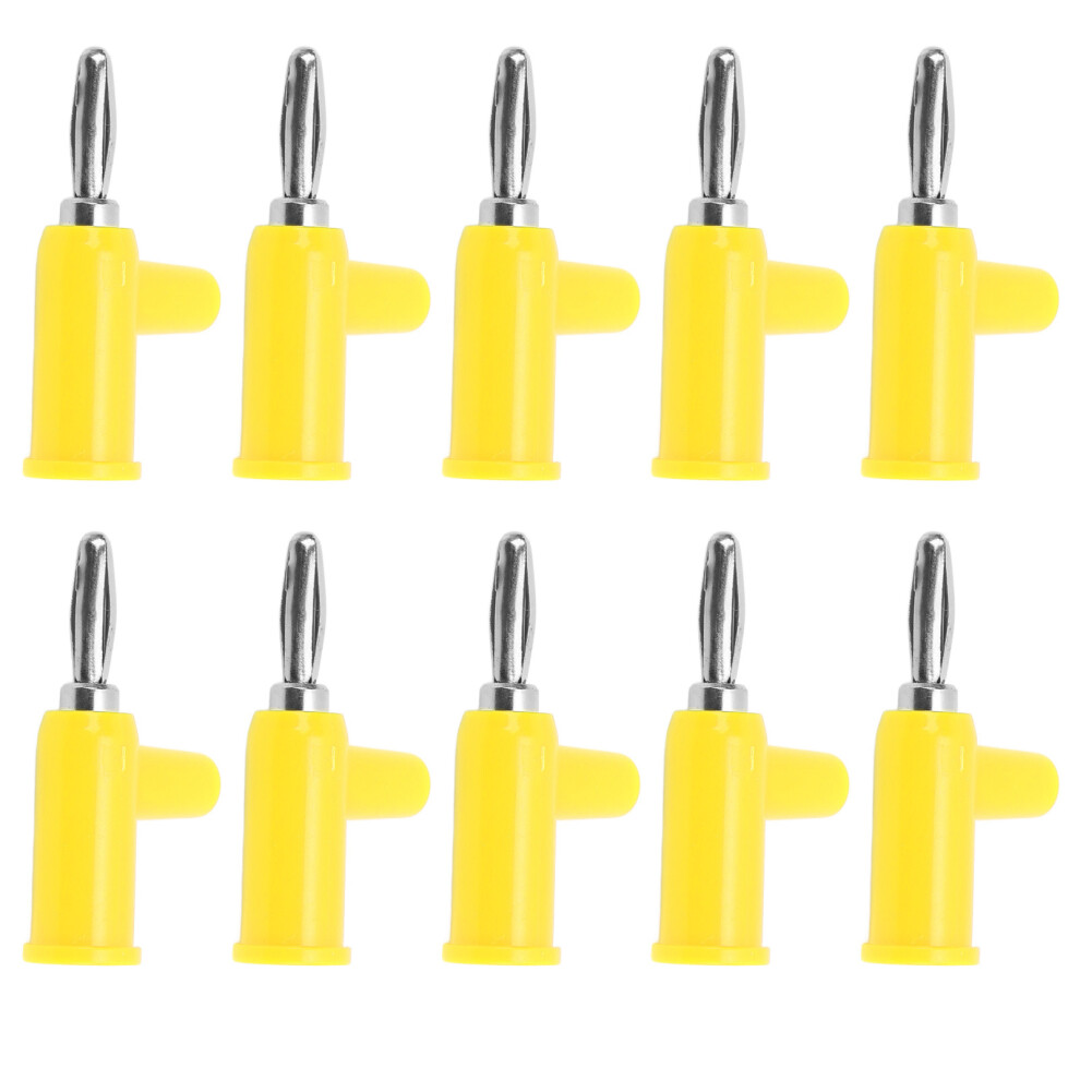 () 10Pcs Stackable Banana Plug 4Mm Solderless Brass Yellow/Red 604725096302