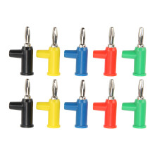 4mm stapelbare Bananenstecker rot, schwarz, gelb, blau, grün, Messing