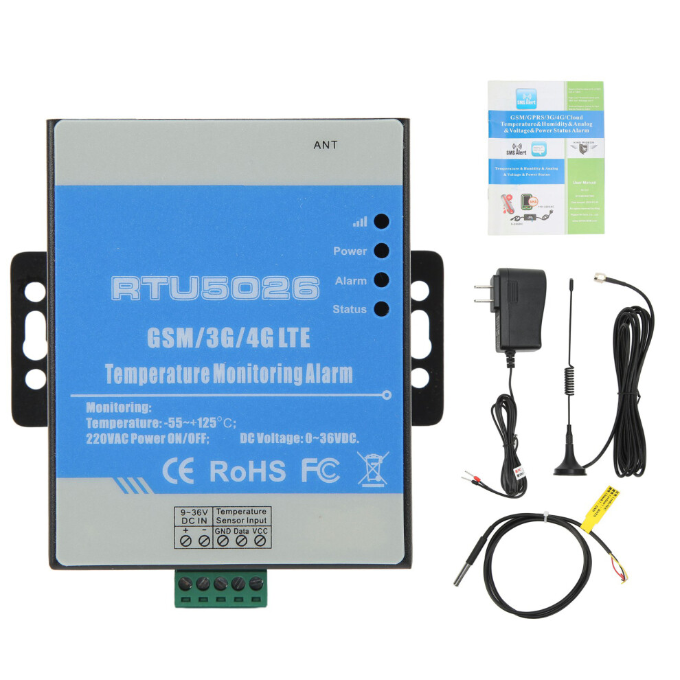 (4GLâA US Plug) Temp Controller Waterproof GSM Alarm Room Warehouse Farm 4GL-E EU