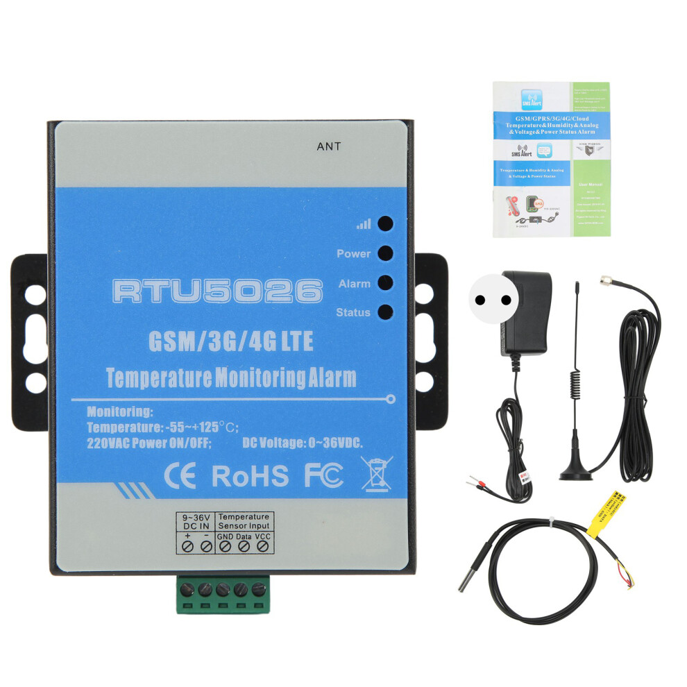 (4GL-E EU Plug) Temp Controller Waterproof GSM Alarm Room Warehouse Farm 4GL-E EU