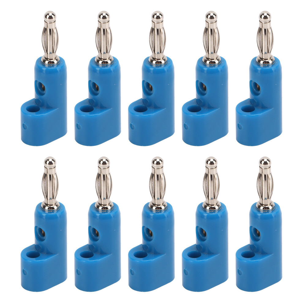 (Blue) 10Pcs 4Mm Stackable Banana Plug Solderless Blue 604725096258