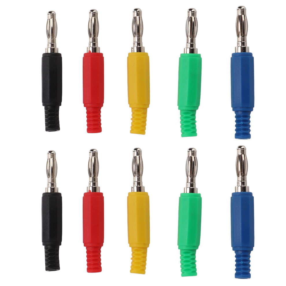 10Pcs 4Mm Banana Plug Brass Pe Spiral Insulated Housing 604725096364