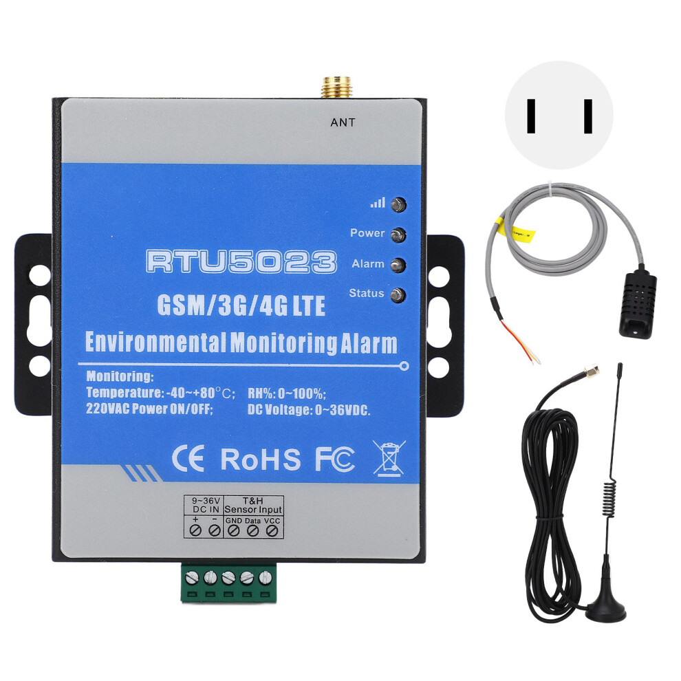 (4Gl-A Us Plug) Rtu5023 Temp Humidity Alarm Gsm 3G 4G Wireless Sms Ac 100-240V Us Plug 604725131133