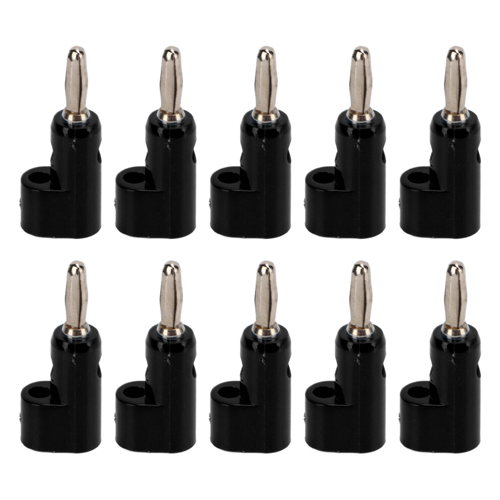 (Black) 10Pcs/Set 4Mm Solderless Stackable Banana Plug 30V Ac-60V Dc 24A Red 604725096418