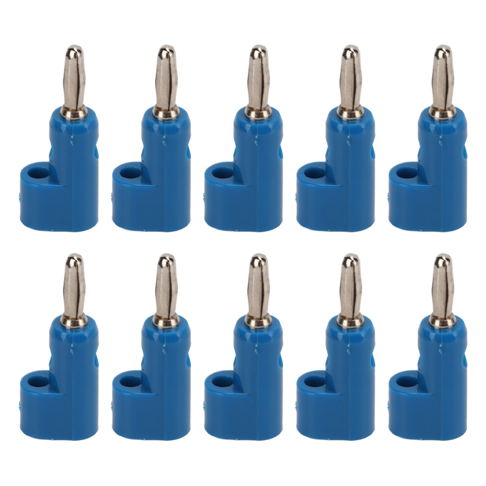 (Blue) 10Pcs/Set 4Mm Solderless Stackable Banana Plug 30V Ac-60V Dc 24A Red 604725096494