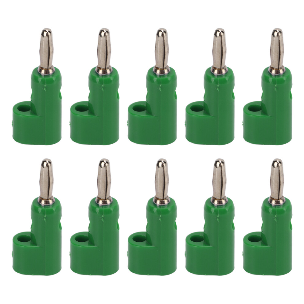 (Green) 10Pcs/Set 4Mm Solderless Stackable Banana Plug 30V Ac-60V Dc 24A Red 604725096425