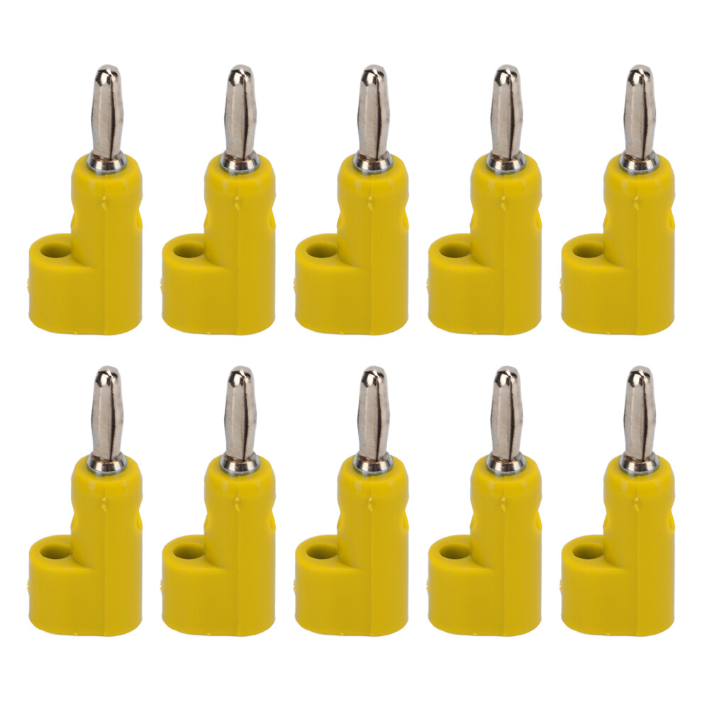 (Yellow) 10Pcs/Set 4Mm Solderless Stackable Banana Plug 30V Ac-60V Dc 24A Red 604725096487