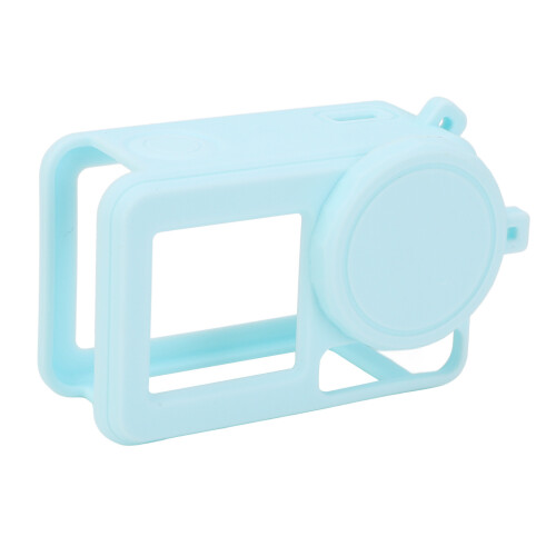 (Blue) Silicone Case Action 5 Pro Anti-Collision Dust-Proof Strap Black 2