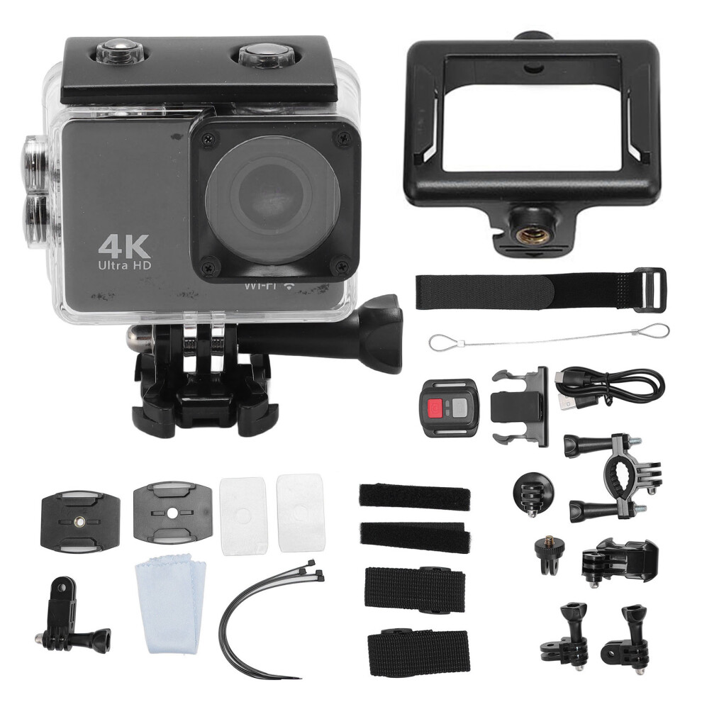 () Underwater Camera 4K 60Fps 24M Anti-Shake Wifi 30M 128G Black/Grey 643505071474
