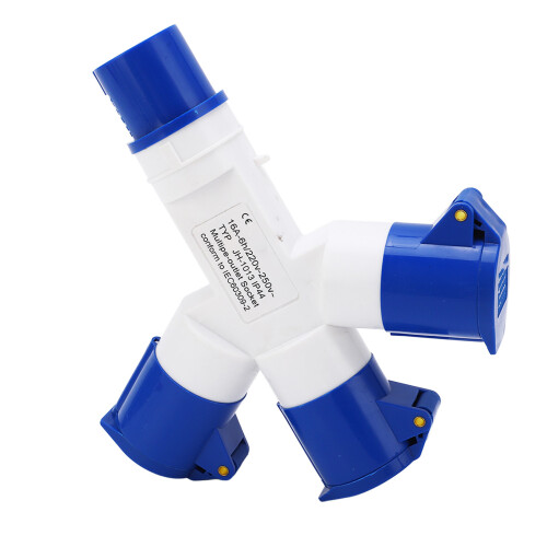 Industrial 1 in 3 Out 3 Core IP44 Waterproof Socket 16A 220-250V 1