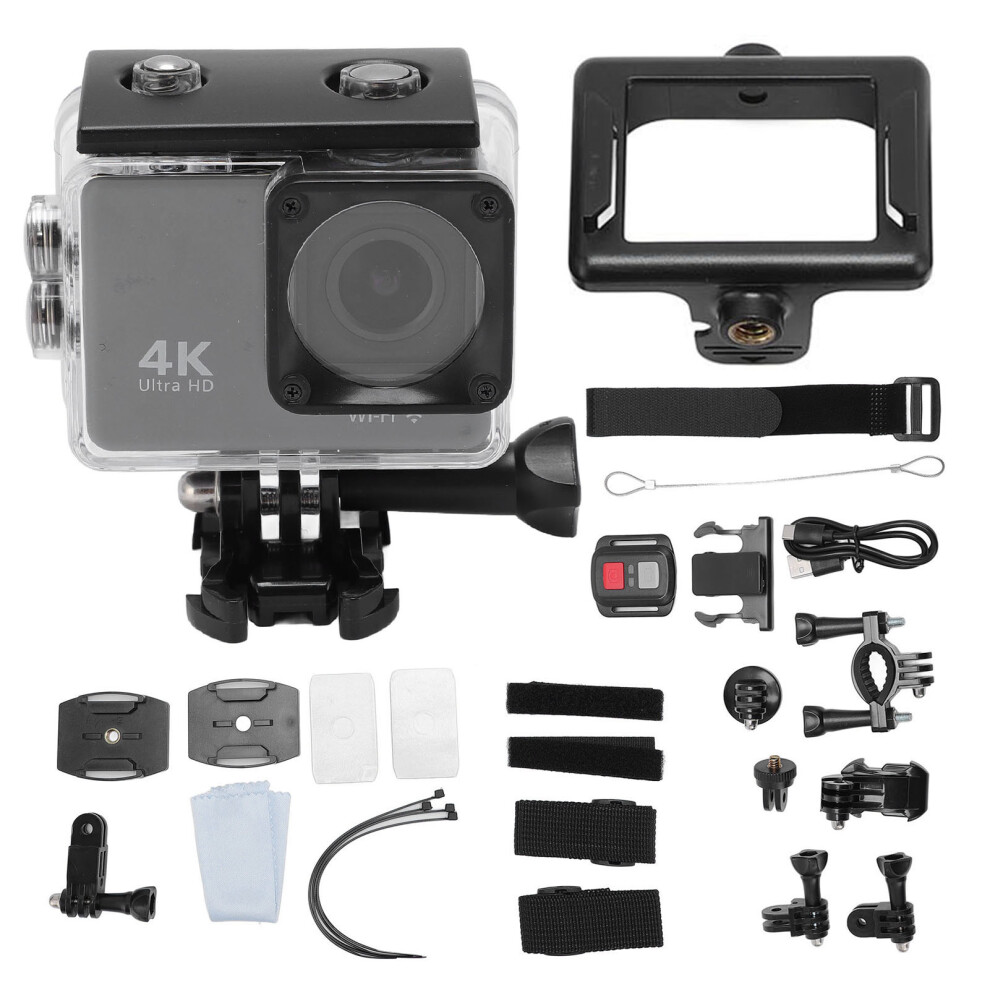 (Grey) Underwater Camera 4K 60Fps 24M Anti-Shake Wifi 30M 128G Grey 643505071467