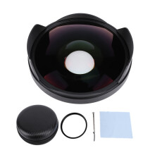 0.3X Fisheye Lens 72mm Thread Mount Wide Angle with Hood for Camcorder