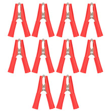 (Red) 10 Stk. schwere isolierte 30A-Batterieladeklemme rot