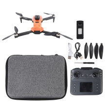 (1 Battery) RC Drone Dual Camera Brushless Motor Orange S9 3 Batteries