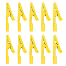 (Yellow) 10PCS Set 2mm Banana Jack Pure Copper Power Regulator Black