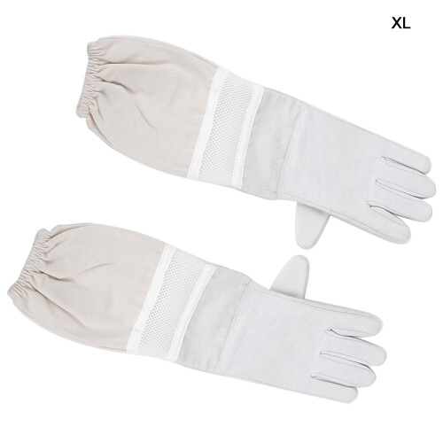 (XL) Stichfeste Imker-Handschuhe Langarm Elastikbündchen Mesh XL