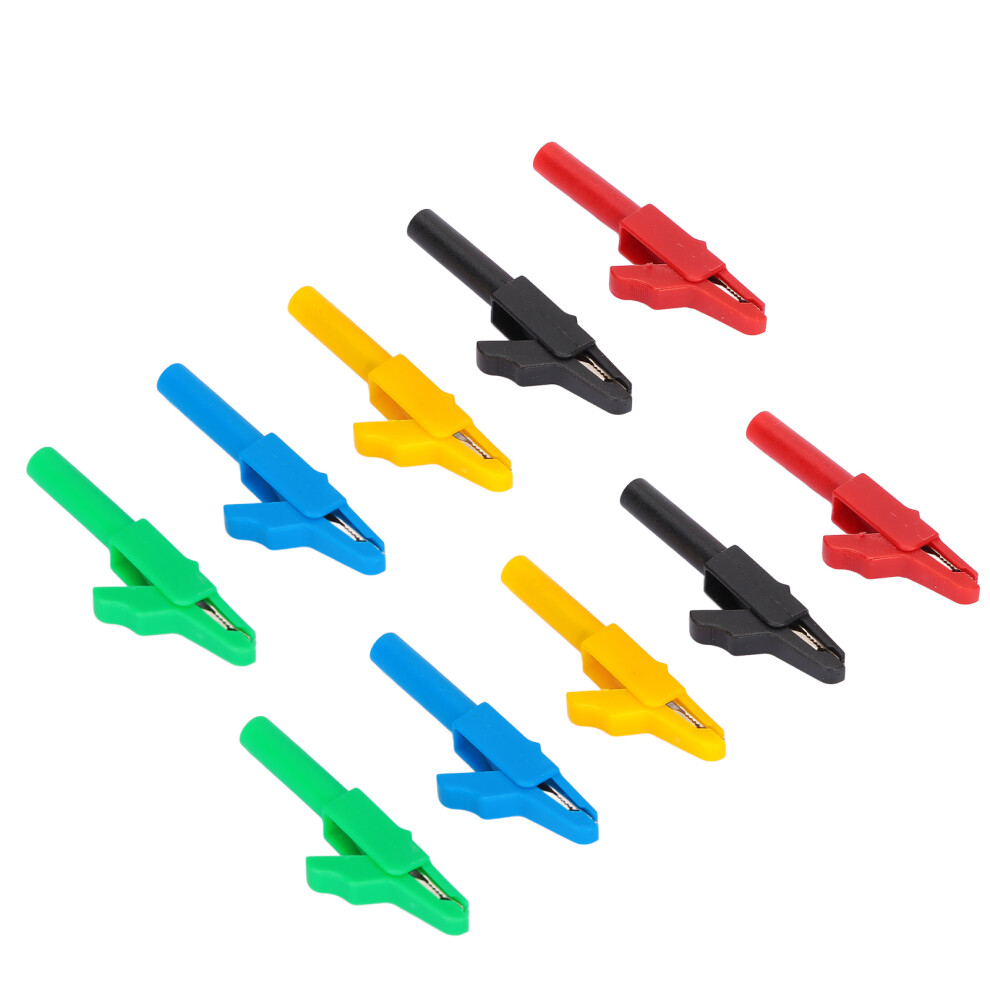 10Pcs Heavy Duty Insulated Test Clamp 4Mm Banana Jack Car Boat Truck 604725096722