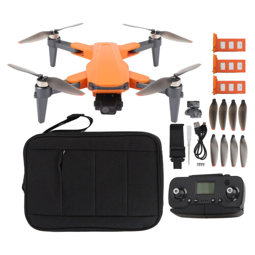 (3 Battery) Drone 3-Axis Dual Camera Obstacle Avoidance Orange 1 Battery