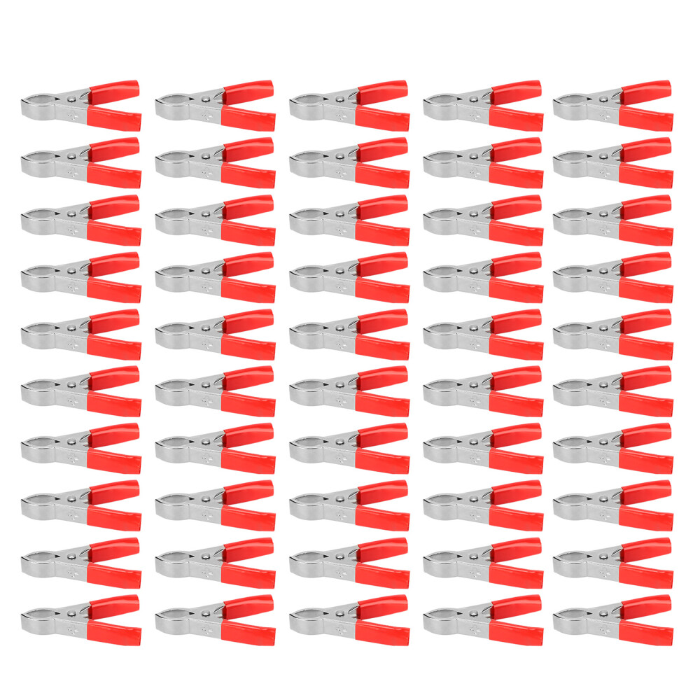 (Red) 50Pcs 30A Steel Pvc Insulated Battery Clamp Red 300W Inverter 604725096777