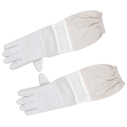 (XL) Stichfeste Imker-Handschuhe Langarm Elastikbündchen Mesh XL 1