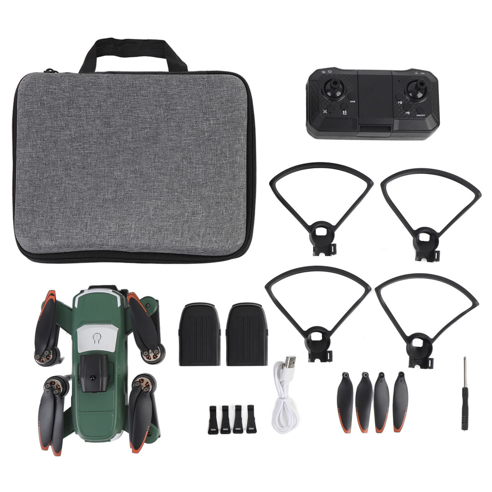 (2 Batteries) Rc Drone Hd Obstacle Avoidance Quadcopter Brushless Dual Camera Cyan 643505164954