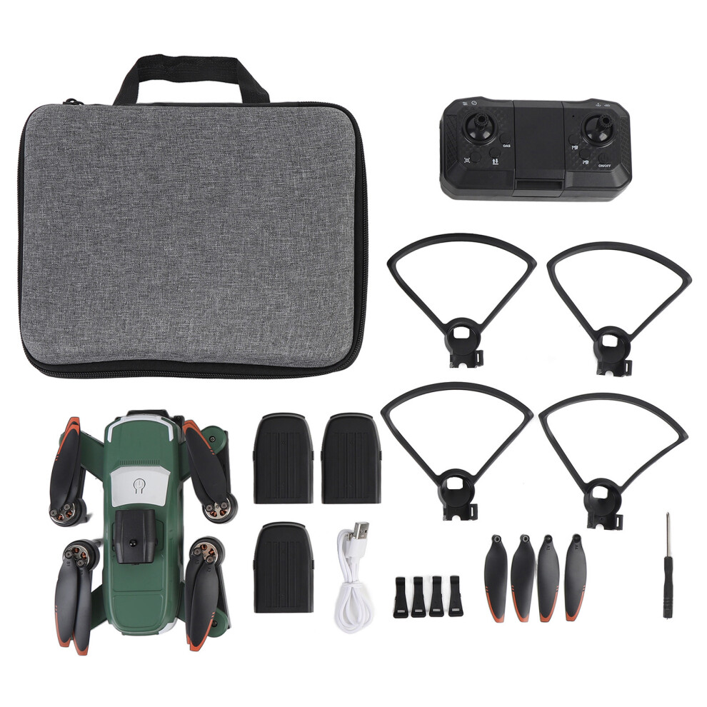 (3 Batteries) Rc Drone Hd Obstacle Avoidance Quadcopter Brushless Dual Camera Cyan 643505164930