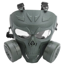 Safety Face Guard with Dual Fan for Cycling CS Halloween
