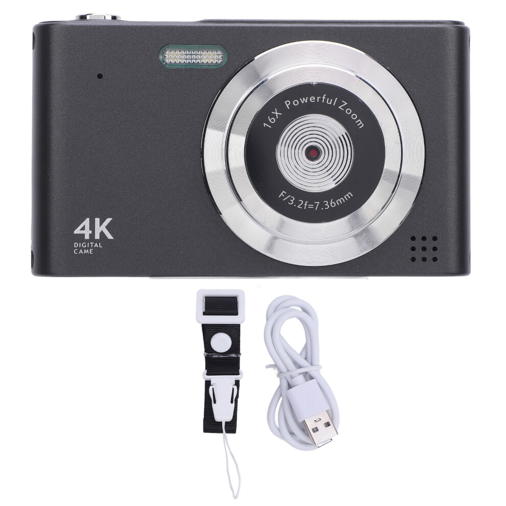() Digital Camera 16X Zoom 4K 48Mp 2.4" Ips Anti Shake Compact Black/Pink 643505169546