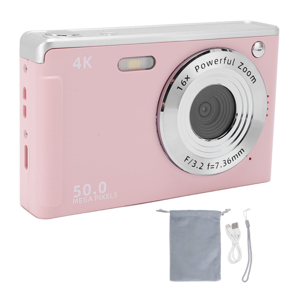 (Roseate) Digital Camera 4K 50Mp 2.8" Screen 16X Zoom Anti Shake Af Silver 643505169591