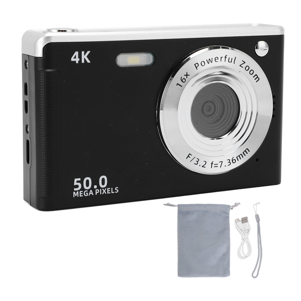 () Digital Camera 4K 50Mp 2.8" Screen 16X Zoom Anti Shake Af Black/Silver 643505169607