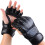 Halbfinger-Boxhandschuhe PU Leder MMA Muay Thai Schwarz 4