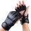 Halbfinger-Boxhandschuhe PU Leder MMA Muay Thai Schwarz 3