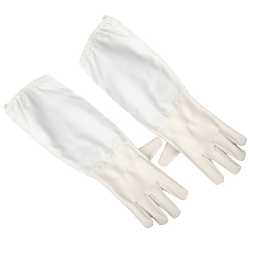 (XL) Bienenstich-Schutzhandschuhe Langarm Elastikbündchen Weiß XL 1
