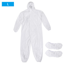 (L) Hooded Reusable Coverall Safety Suit with Shoe Covers Unisex