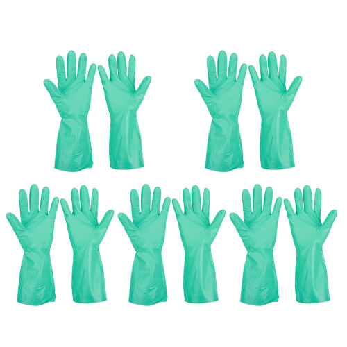 5 Paar Wiederverwendbare Nitril-Handschuhe 32cm 1