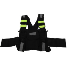 Walkie Talkie Chest Bag Green Fluorescent Strip Adjustable