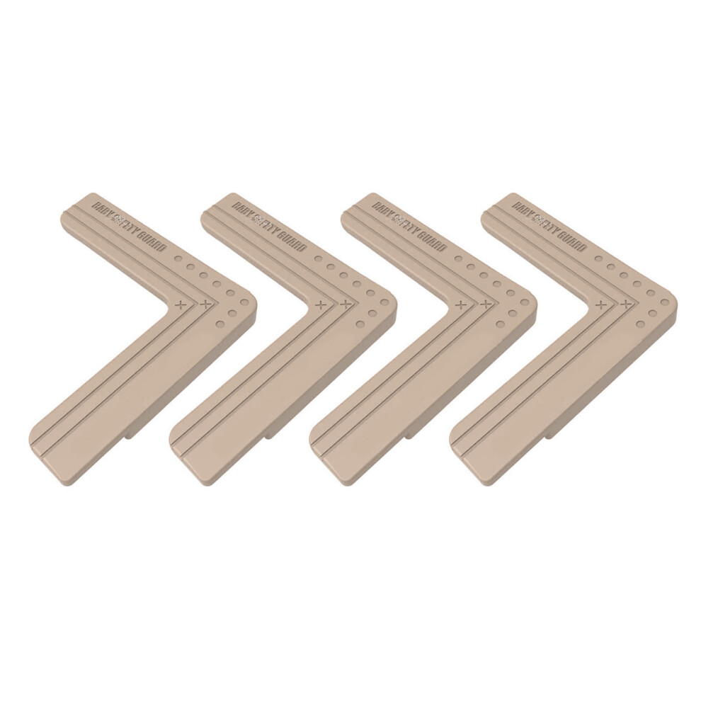 (Wood Color) 4Pcs Home Door Window Corner Guard Baby Proofing Silicone Gray