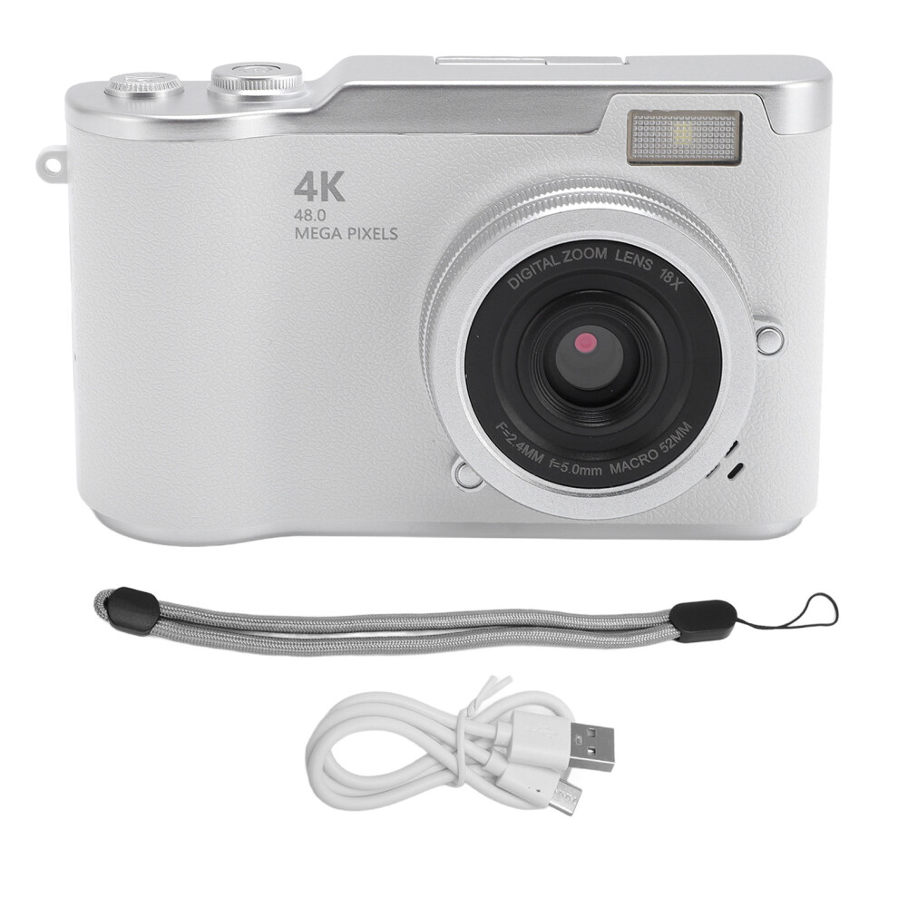 (White) Ccd Camera 2.4In 48Mp 4K Video 18X Zoom White 643505172720