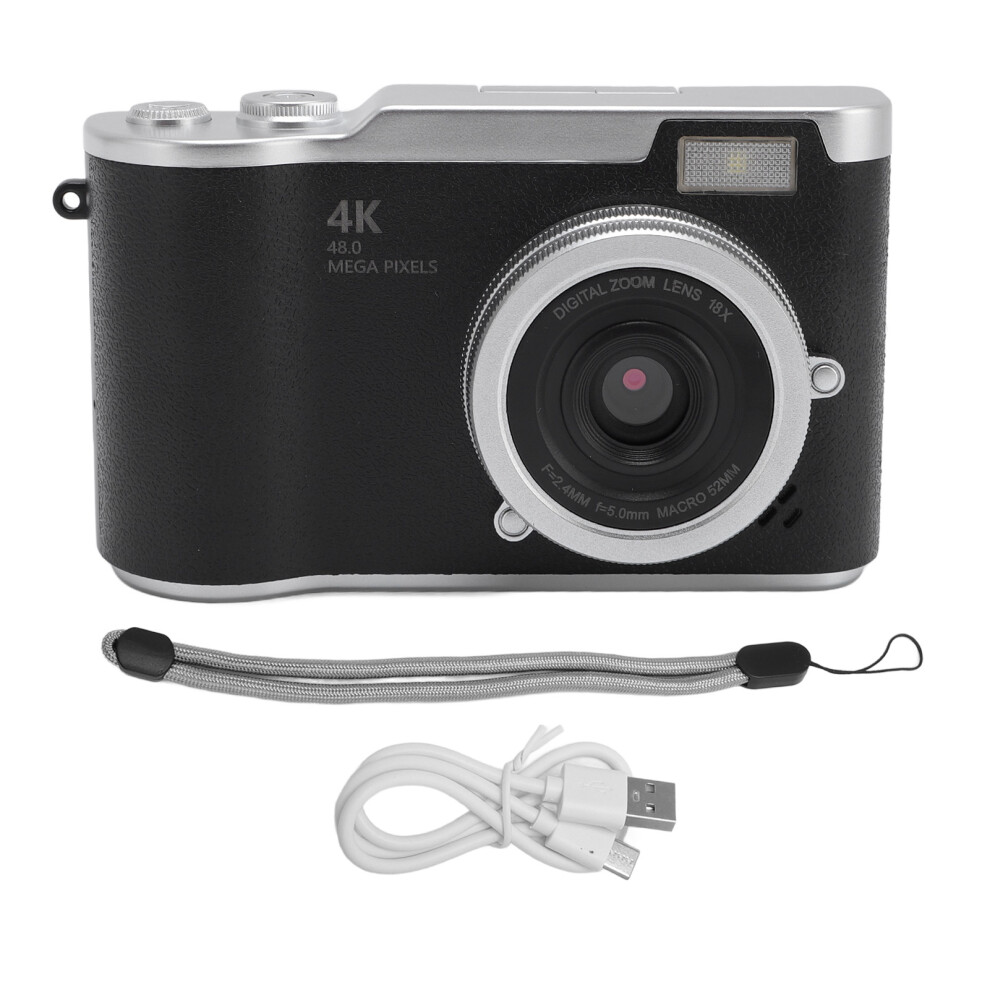 () Ccd Camera 2.4In 48Mp 4K Video 18X Zoom Black/White 643505172737
