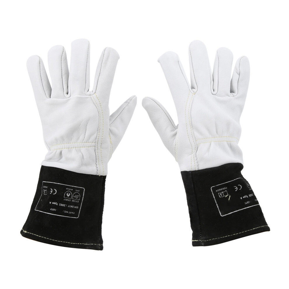 Pair Goatskin Tig Welding Gloves Fireproof Insulation Oil Resistant 604725145796