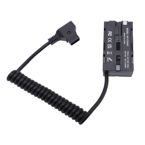 D TAP Double Sided NP-F Dummy Battery Adapter LED Coiled Cable 1