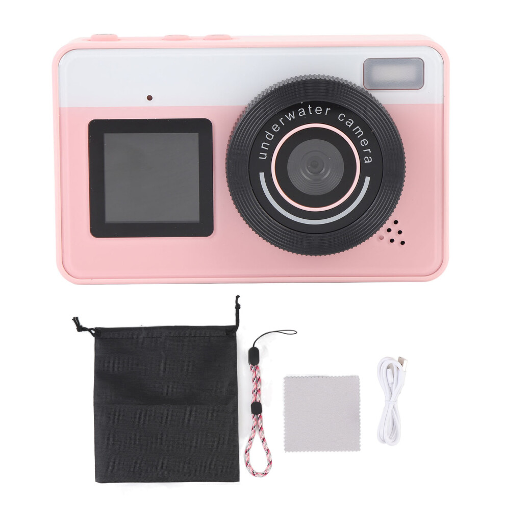 (Pink) Underwater Camera 9.8Ft Ip68 48Mp 18X Zoom Dual Screen Pink 643505173444