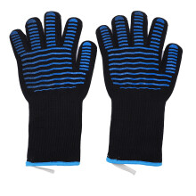 2x Silikonhandschuhe lang 500C flammfest Grill Mikrowelle