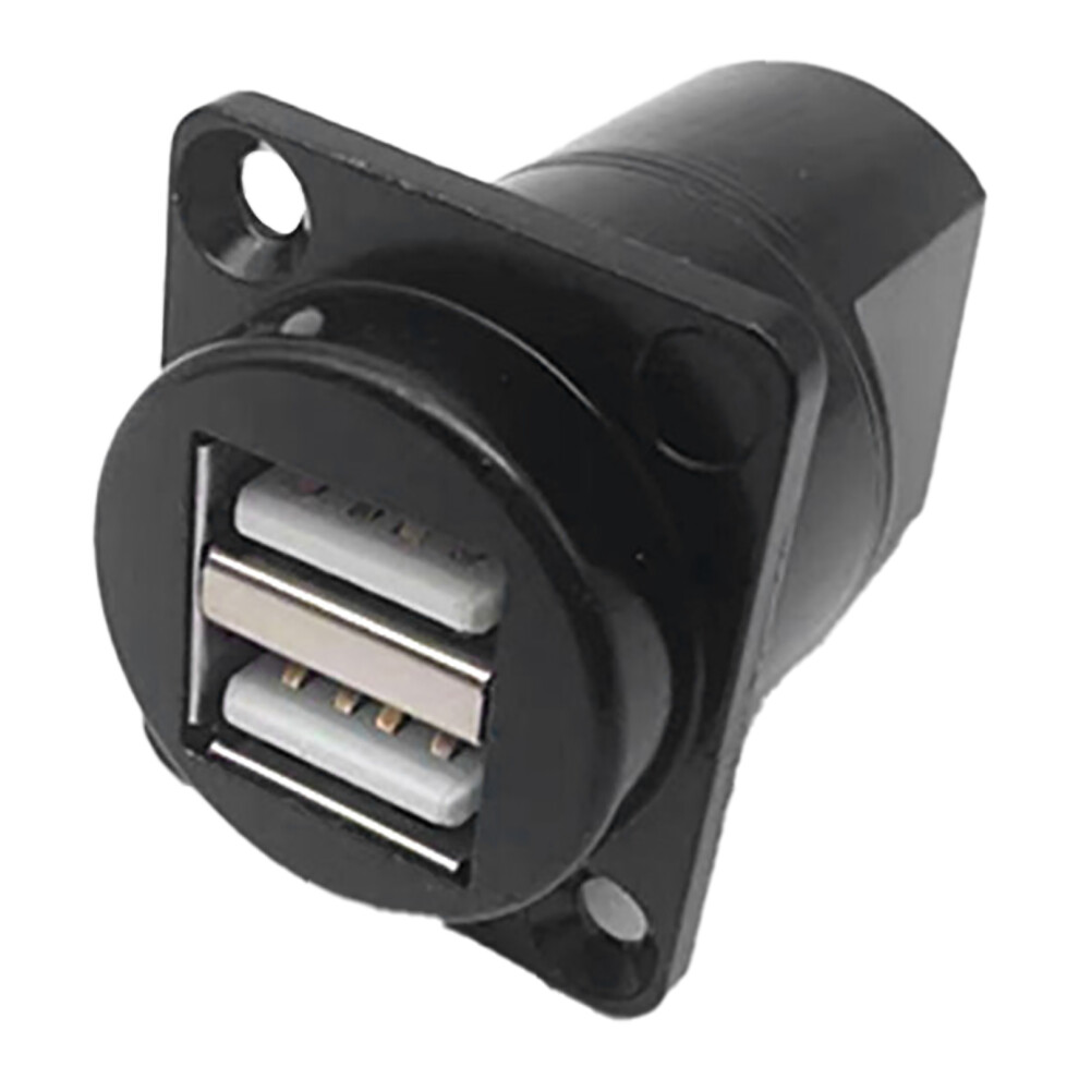 ( Shell) Usb Panel Mount Female To Female Dual Port D Type Socket Black 604725091994