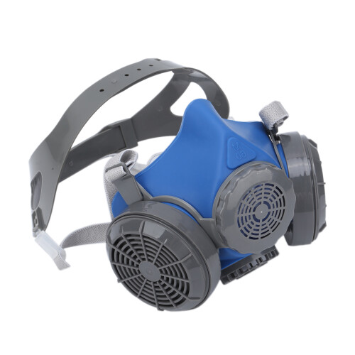 Halbmaske Staubfilter Silikon Grau Blau 1
