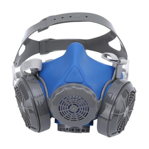 Halbmaske Staubfilter Silikon Grau Blau 2