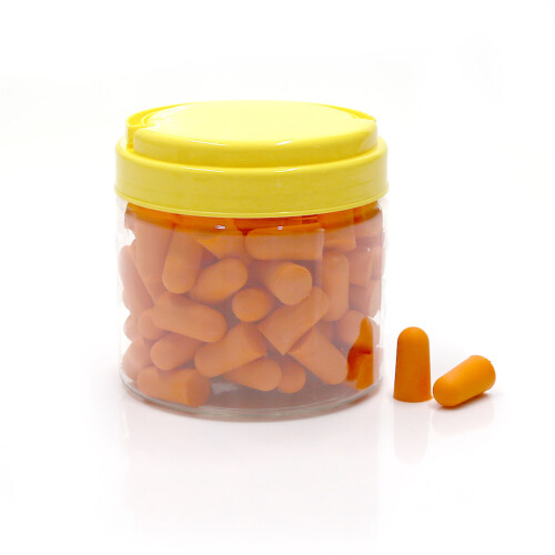 (Orange) 50 Pairs Soft Foam Earplugs Noise Reduction for Sleeping Learning