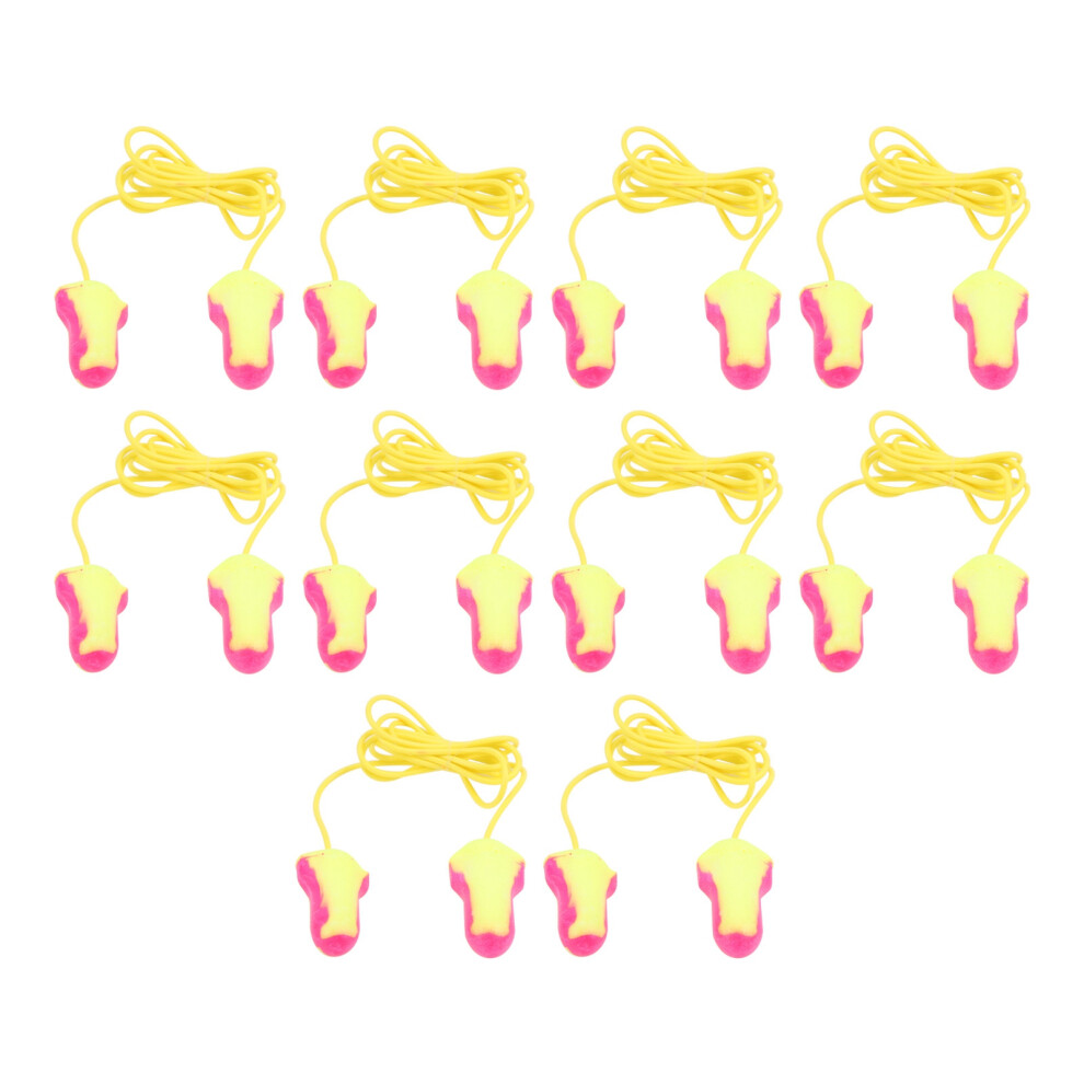 10 Pairs Pu Foam Ear Plugs 32Db Noise Reduction Soft With Cable 604725150066